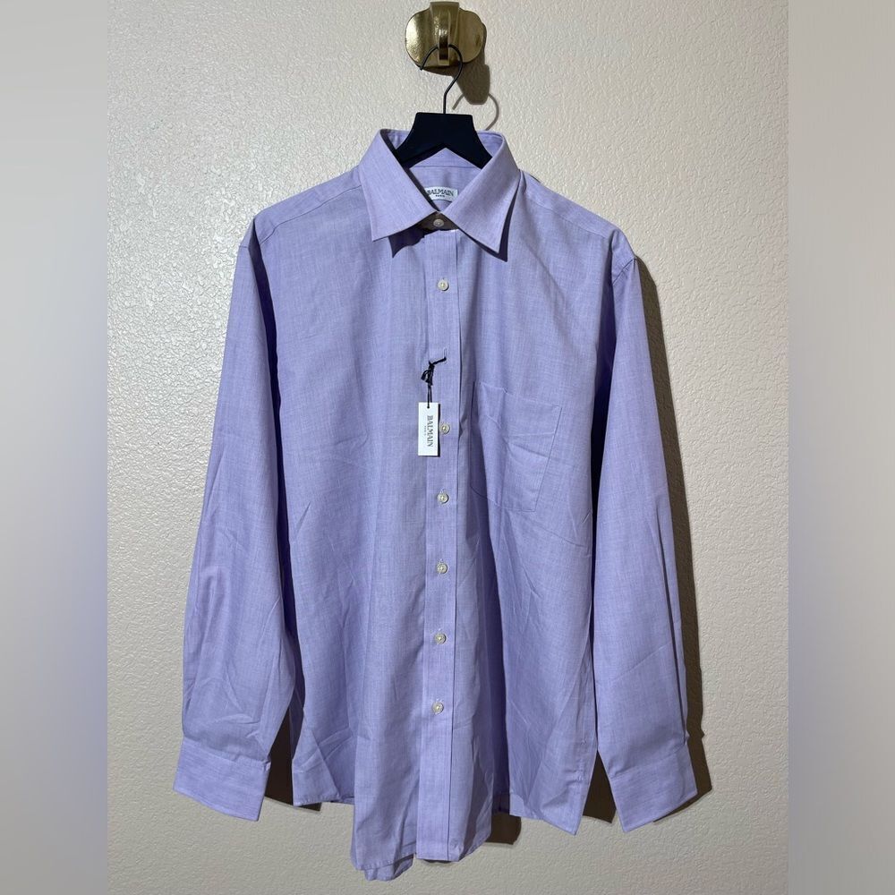 Balmain Paris Men's Purple Button Up Shirt